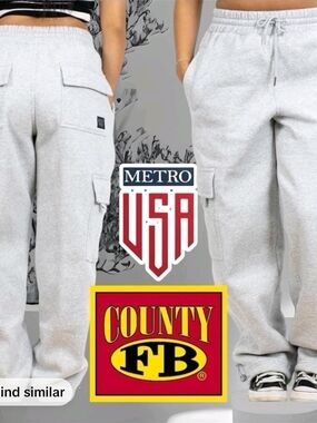 Metro USA Women's Light Gray Cargo Joggers-New No Tags